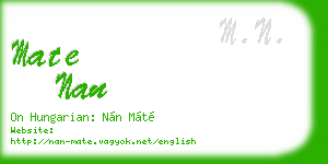 mate nan business card